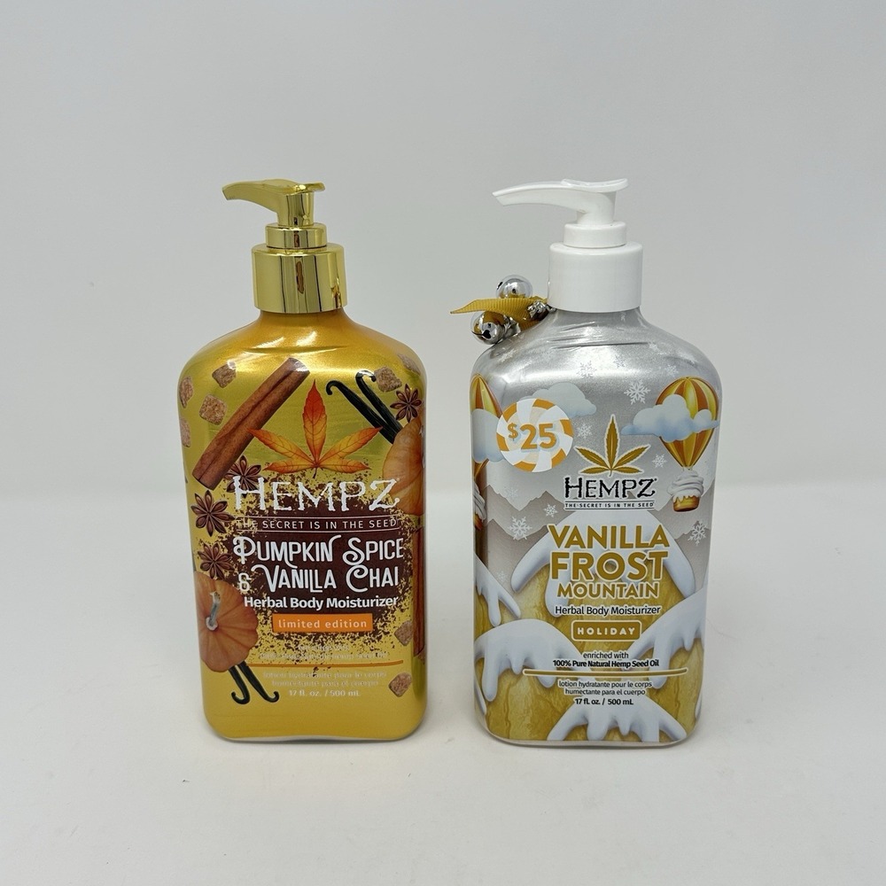 Hempz Pumpkin Spice Vanilla Chai & Vanilla Frost Mountain & Body Lotion 17oz